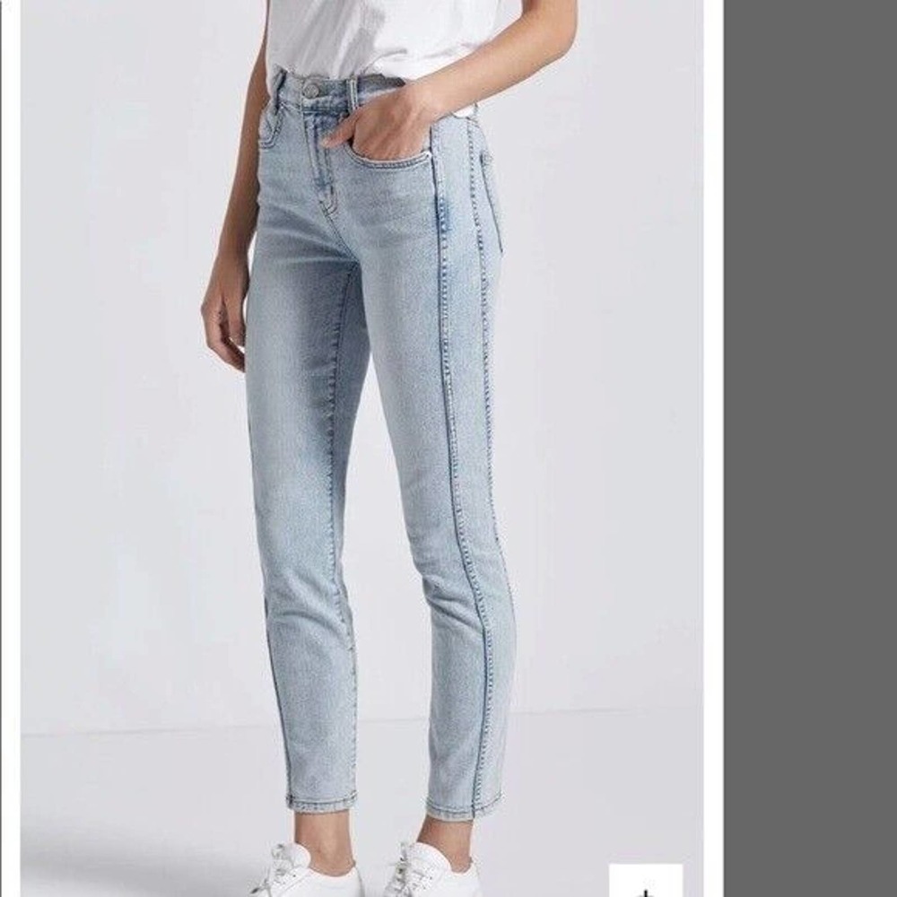 Current/Elliot 7-Pocket Ankle Skinny Stilleto Jeans Sz 26 Blue High Rise Pockets